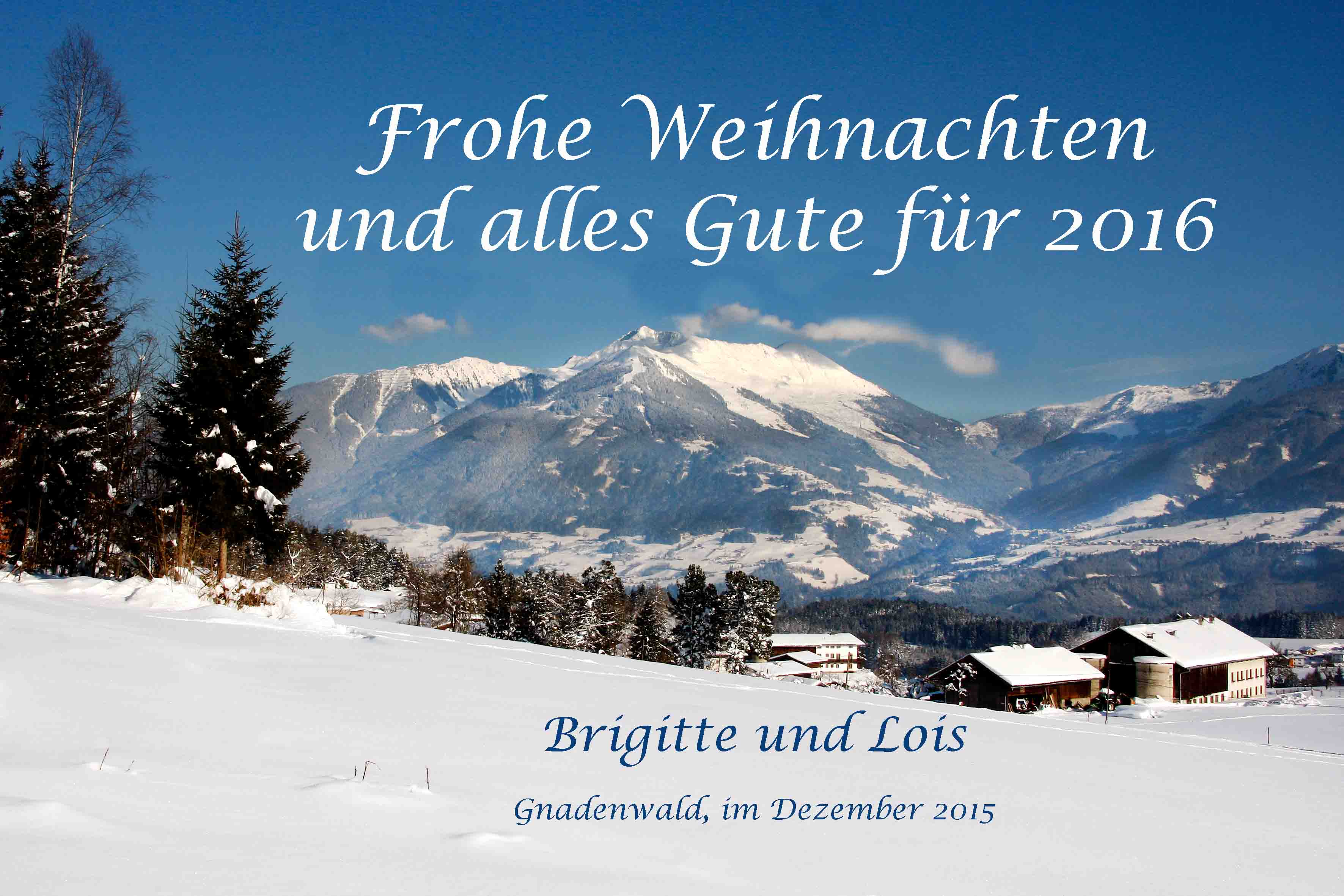 weihnachten 2015 Brigitte und Lois Kaltenböck